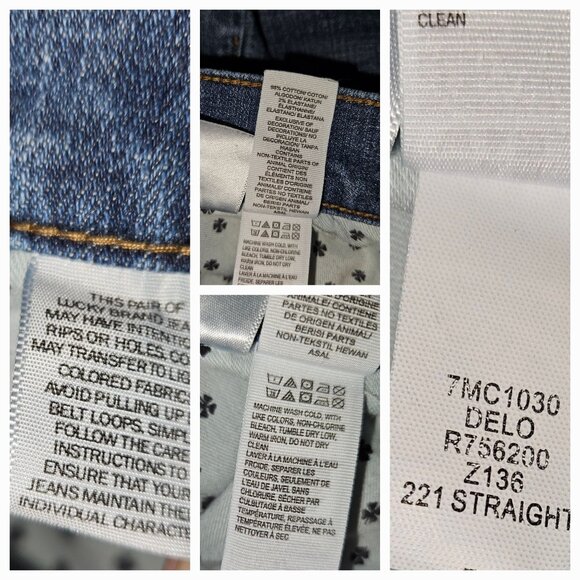 Lucky Brand 221 Straight Mens Blue Jeans Size 38x32 Cotton Stretch Durable Fit - Picture 6 of 8